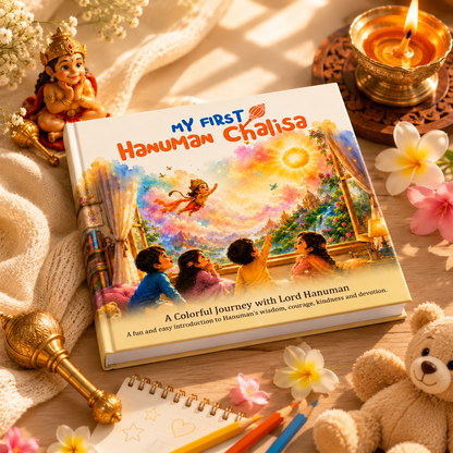Kids Hanuman Chalisa Book for Ages 4–12 | Premium Devotional Book