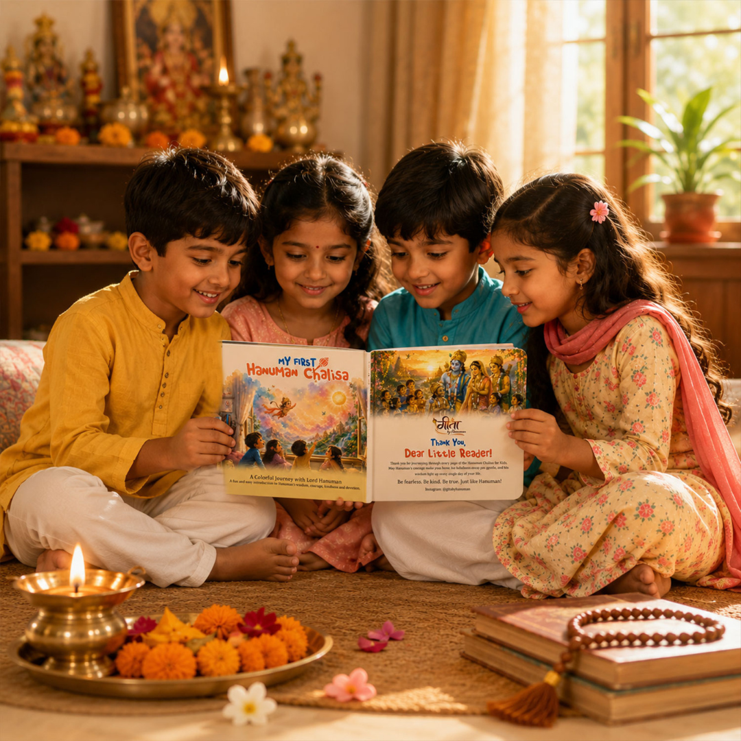 Ultimate Spiritual Growth Combo | Hanuman Chalisa, Kids Hanuman Chalisa, Ram Naam Jaap Book, Bhagavad Gita Reflection Journal & 45 Divine Stickers