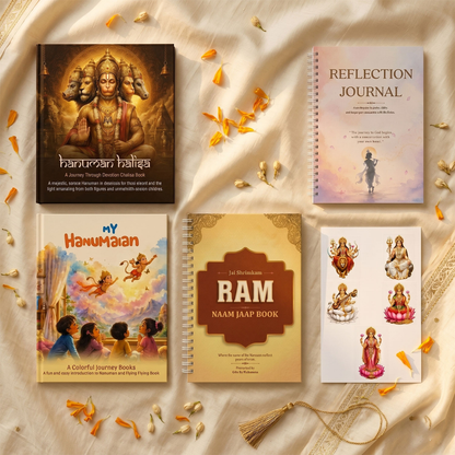 Ultimate Spiritual Growth Combo | Hanuman Chalisa, Kids Hanuman Chalisa, Ram Naam Jaap Book, Bhagavad Gita Reflection Journal & 45 Divine Stickers